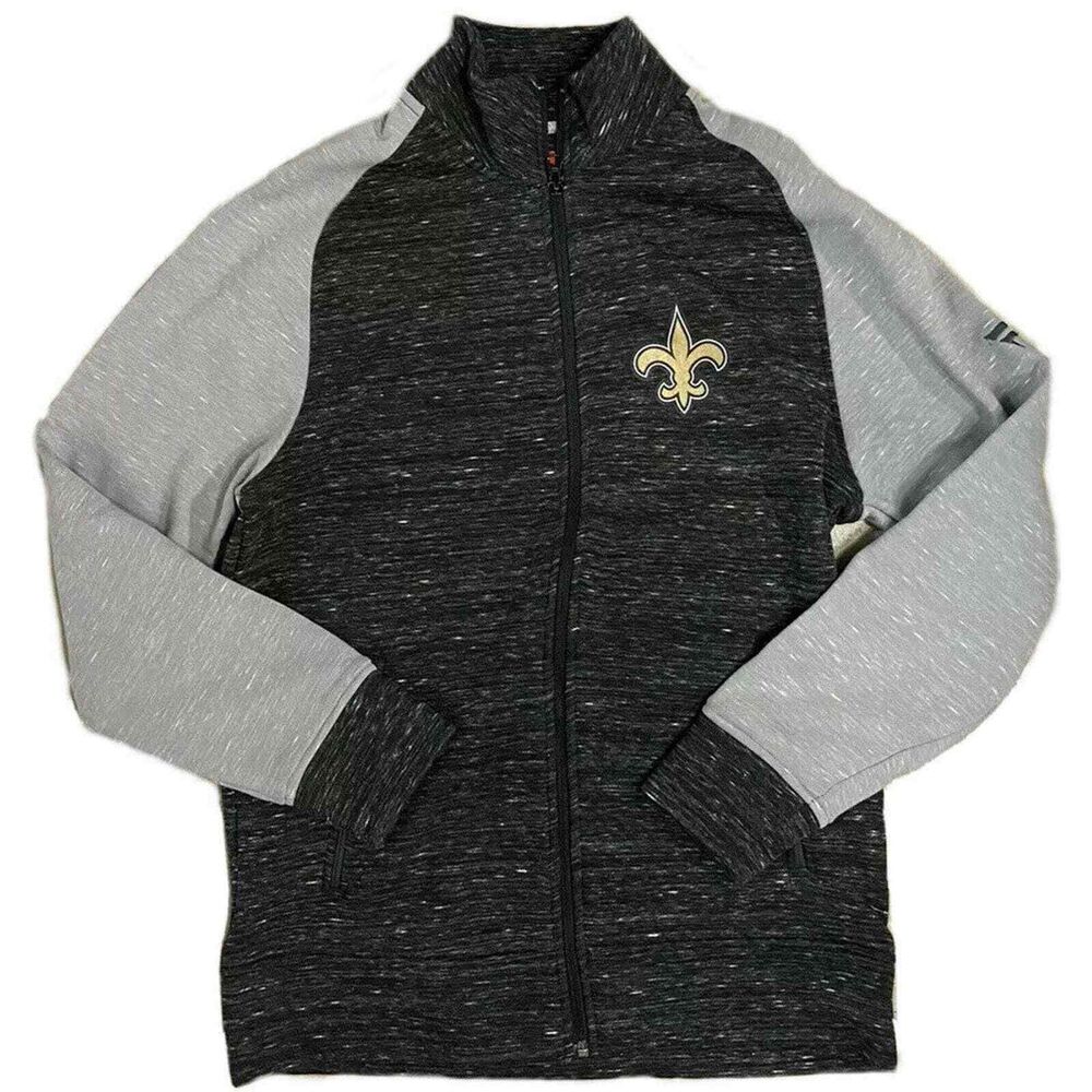 New Orleans Saints Fanatics Mens Full Zip Swaetshirt Pullover Jacket Soft mock m